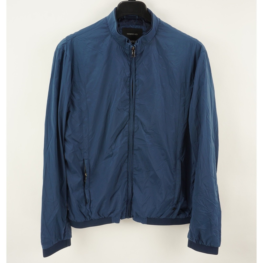 Hamaki-Ho Italy Lightweight Softshell Bomber Jacket Men's 2XL Blue Nylon Stretch
